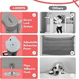 Dikots Grey Retractable Stair Gate 140 cm Wide 86 cm High Baby Pet view 6