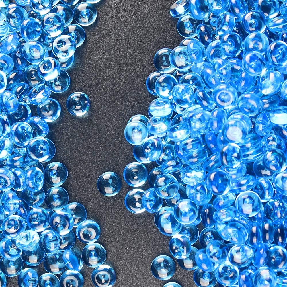 Vase Fillers - PMLAND Acrylic Mini Flat Marbles, Pebbles, Beads 3500+ Pcs 6 mm in Diameter for Vase Fillers, Brush Holder, Party Table Scatter, Wedding, Decoration, Crafts - Blue