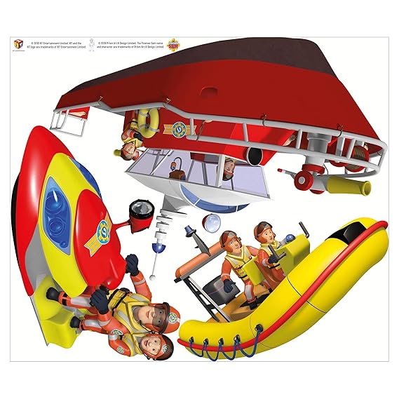 Bilderwelten Wandtattoo - Feuerwehrmann Sam - Neptune Juno Titan, 30cm x 35cm