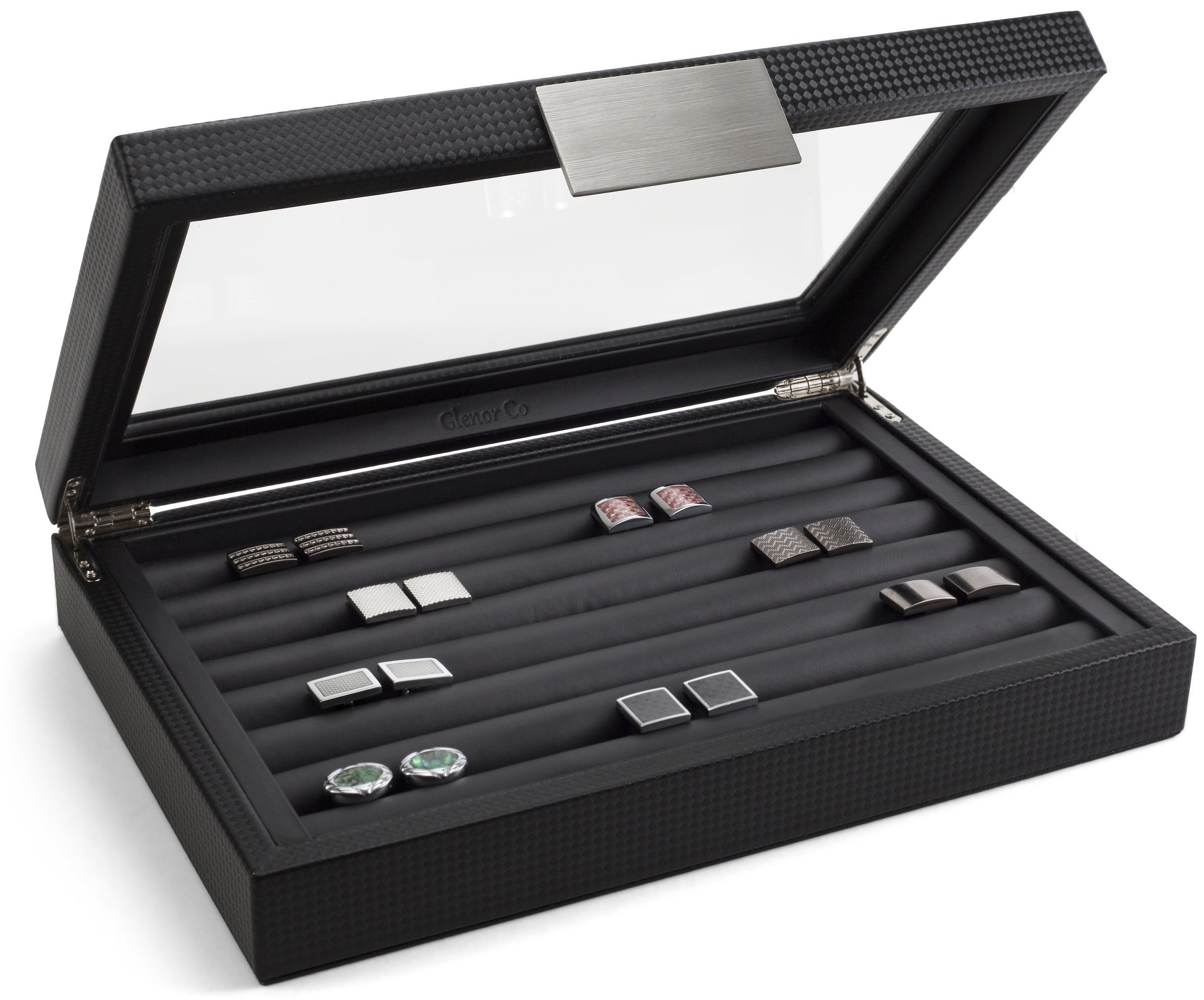 Glenor Co Cufflink Box for Men - Holds 70 Cufflinks