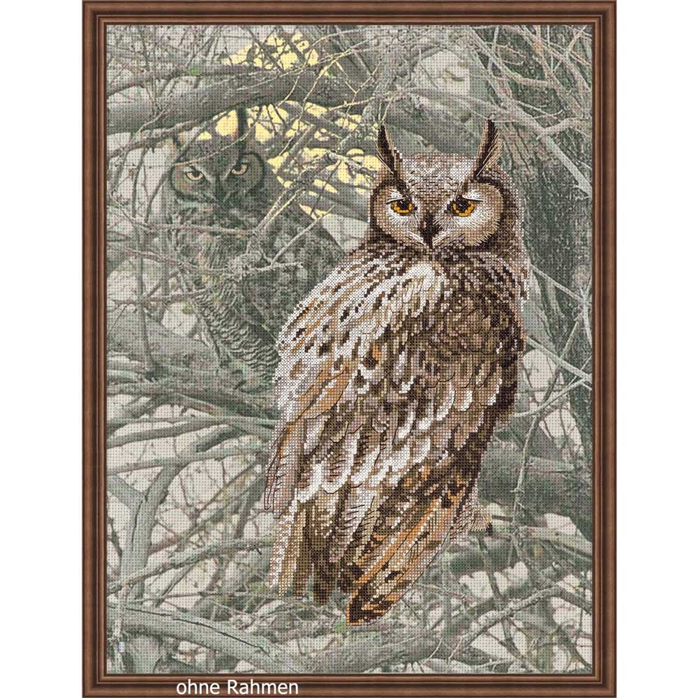 Riolis Eagle Owl, 100% Cotton, Multi-Colour, 30 x 40 x 0.1 cm