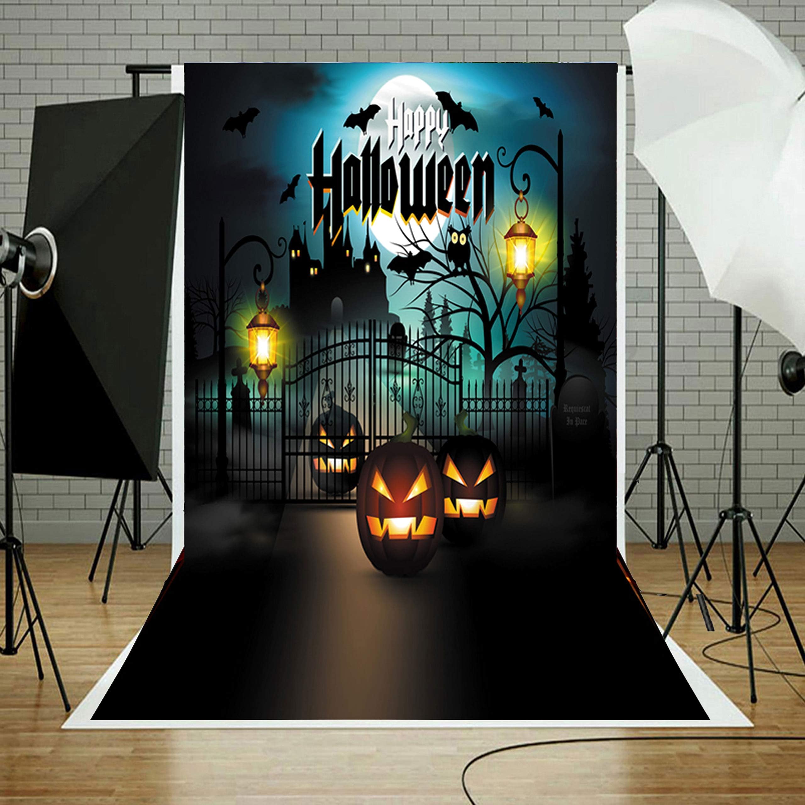YISITONG 5x7FT Halloween Backdrop Cloth Photo Photography Background for Halloween Party Decorations Studio Photo Props