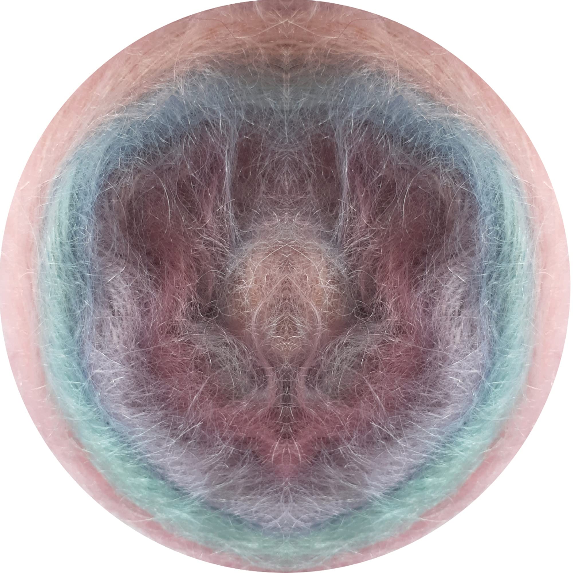 Rico Essentials Super Kid Mohair loves Silk Print, Colour 2 Air, Rainbow Lace Yarn Made of Super Kid Mohair & Silk for Knitting and Crocheting, Lace Wool, Needle Size 4.5 mm