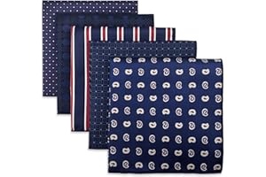SHLAX&WING 5 Pieces Assorted Mens Silk Pocket Square Set Handkerchiefs
