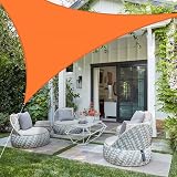 HEYOMART Sun Shade Sail 3x3x3m Triangle UV40+ PES Canopy Orange view 4