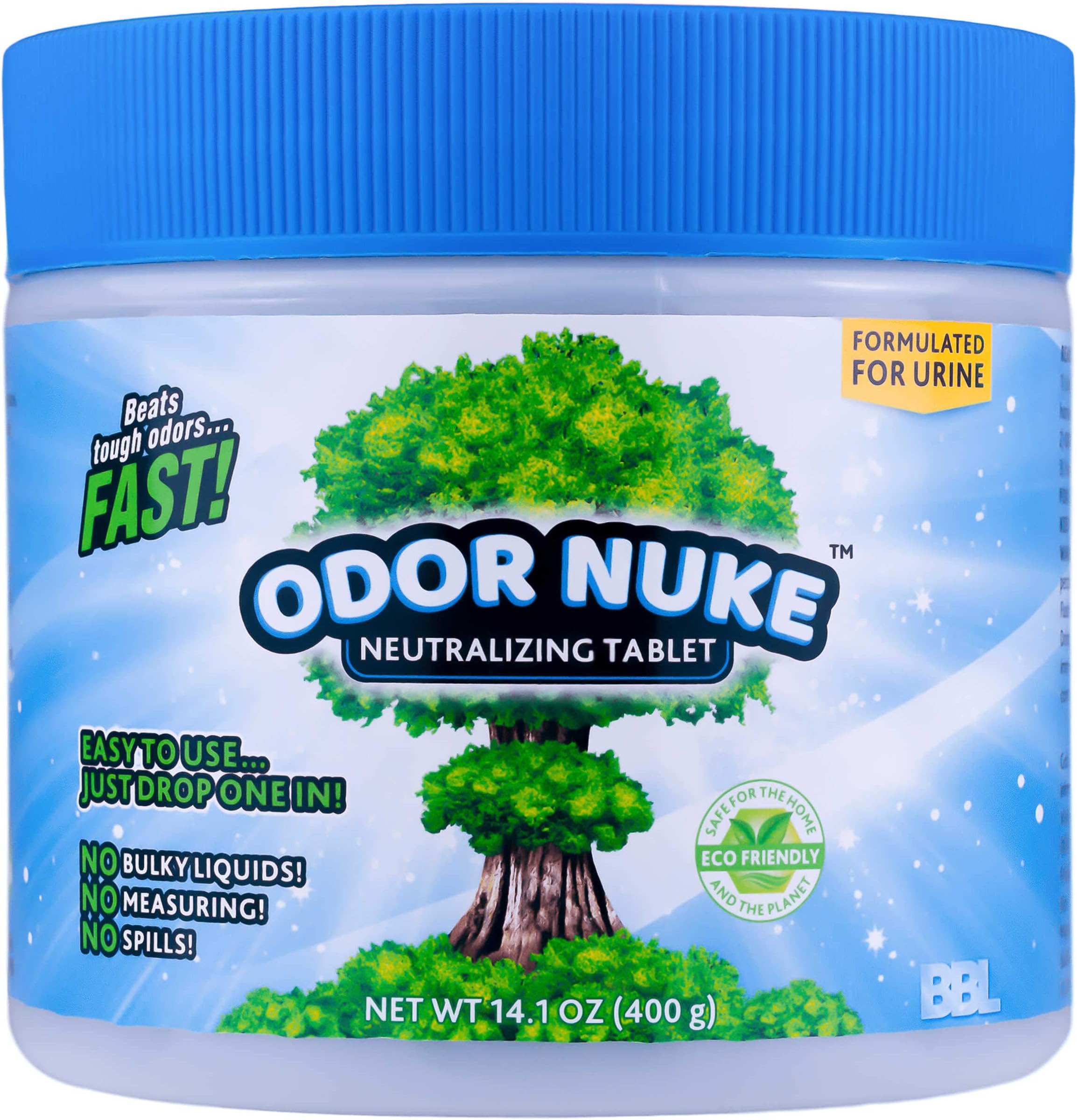 Human Urine Odor Neutralizer Tablets by ODOR NUKE Kill Urine Smell In Portable Urinals for Men