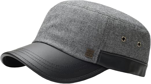 military cap leather