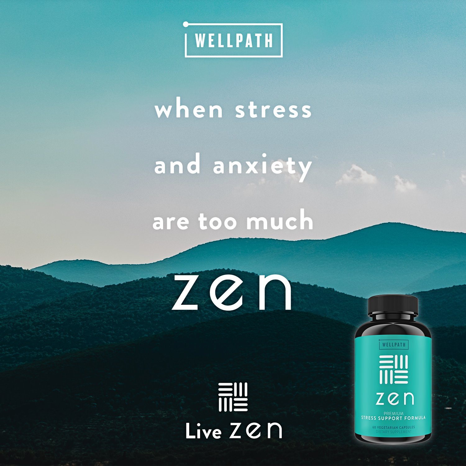 Zen Premium Anxiety and Stress Relief Supplement Natural Herbal