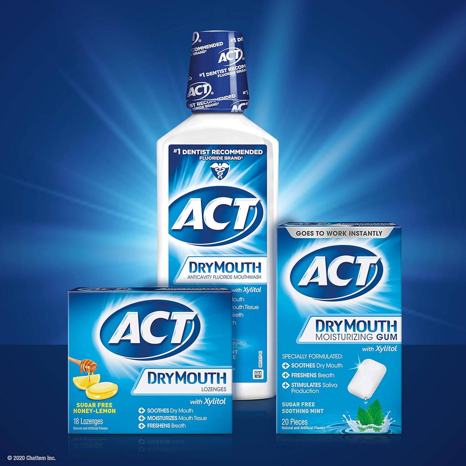 ACT Dry Mouth Lozenges, Honey-Lemon, 18 Count: Health & Personal Care