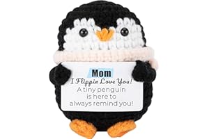 RysmMake Mom Birthday Gifts Crochet Penguin for Mother from Daughter Son for Christmas Cute & Fun 'I Flippin Love You' Present Happy Birthday Gift Ideas for Moms Mama Unique Decoration