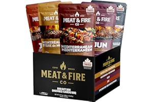 Meat & Fire Co., 5 Gourmet Seasonings Set, Spice Rub & Seasonings Gift Box, For Grilling, BBQ & Smoker Accessories, Fathers D