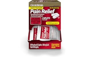 GoodSense Extra Strength Acetaminophen Caplets 500 mg, Pain Reliever and Fever Reducer, Easy Open Cap, 100 Count