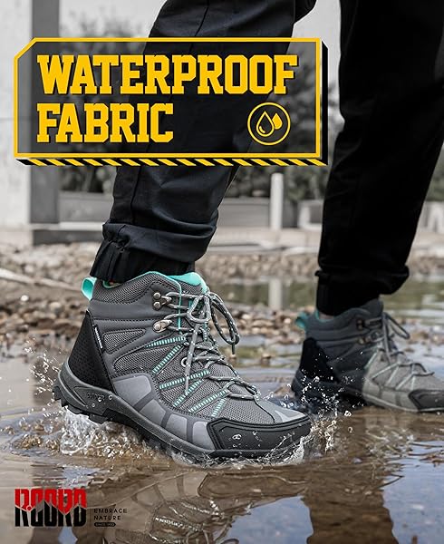 R CORD WOMENS WORK BOOTS STEEL TOE SHOES FOR WOMEN WATERPROOF SAFETY NON-SLIP COMPOSITE TOE CONSTRUCTION BOOTS GREY SIZE 6.5