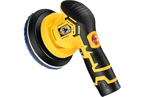 KITVANCE Cordless Car Buffer Polisher, 6 inch Cordless Polisher with 2pcs 12V 2.0Ah Lithium Rechargeable Battery, 5000RPM, 6 Variable Speed, Buffer Polisher Kit for Car Detailing/Car Scratch Repairing