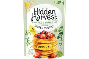 Hidden Harvest Original Pancake & Waffle Mixes: Non-GMO Project Verified, Made with Hidden Veggies You Can't See or Taste, 7g of Protein per Serving, Just Add Water, Fluffly Pancakes for a Delicious Breakfast (20 oz)