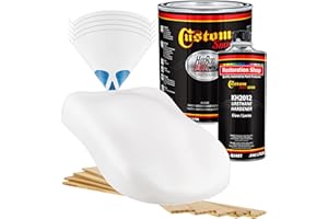 Custom Shop - Classic White - Hot Rod Flatz Flat Matte Satin Urethane Auto Paint - Complete Gallon Paint Kit - Professional Low Sheen Automotive, Car Truck Coating, 4:1 Mix Ratio