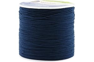 Shirring Elastic Thread for Sewing - Thin Fine Elastic Sewing Thread for Sewing Machine Knitting by Mandala Crafts 0.6mm 87 Yards Navy Blue