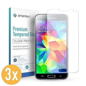 smartect Panzerglas für Samsung Galaxy S5 / S5 NEO [3 Stück] - Displayschutz mit 9H Härte - Blasenfreie Schutzfolie - Anti Fi