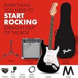 Fender Squier Debut Stratocaster Pack Frontman 10G Amp Gig Bag Stand view 2