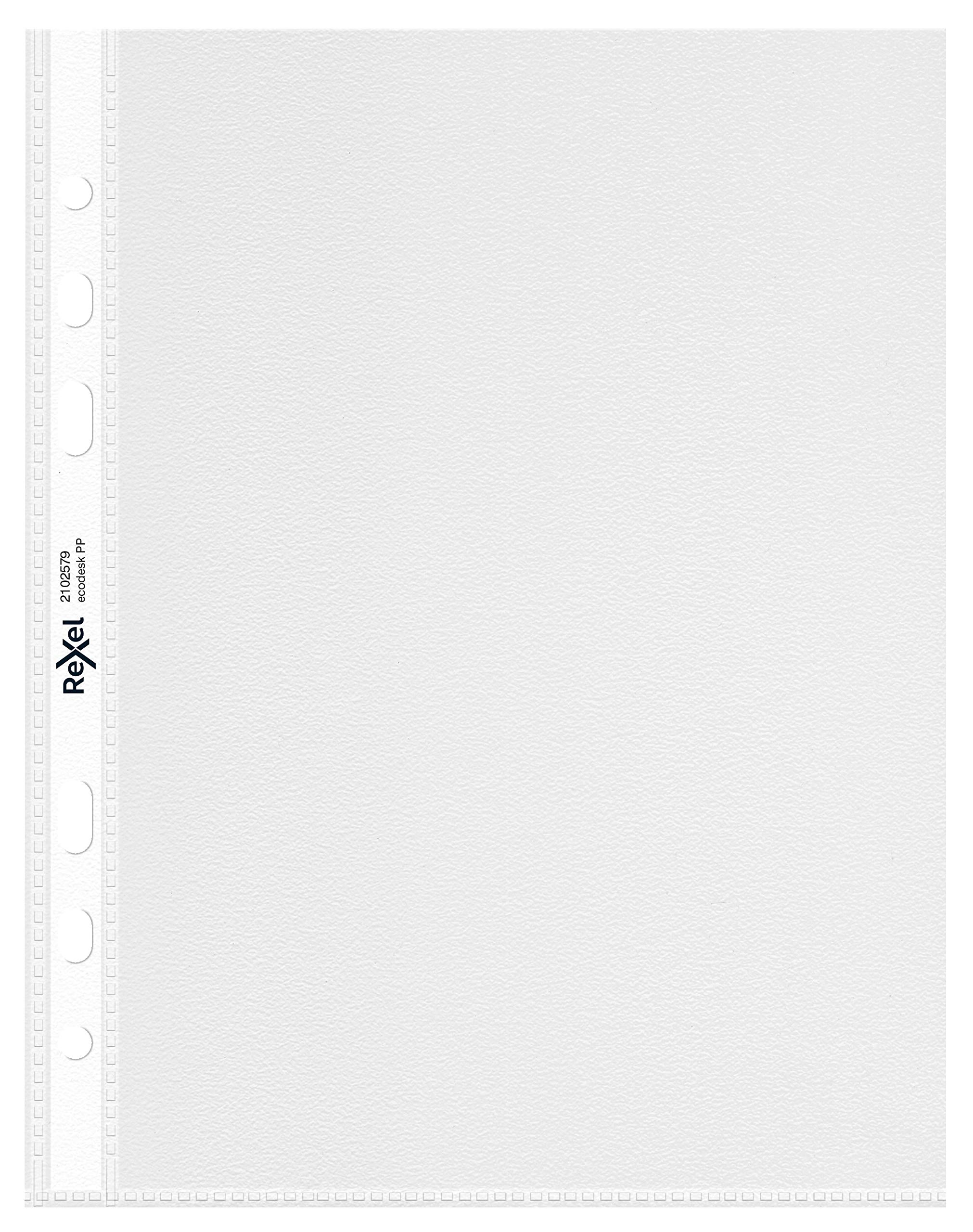 Rexel Ecodesk A5 Punched Pockets, Pack of 30, 100% Recyclable, Eco friendly, Embossed mat surface, 2102579, Clear