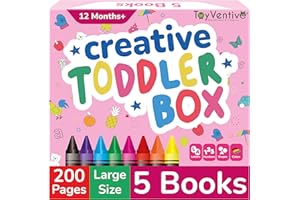TOYVENTIVE Toddler Coloring Books & Crayons, Toys & Birthday Gifts for 1+,2,3,4 Years Old Girls, Toddlers & Preschoolers Ages One,Two,Three,Four year olds
