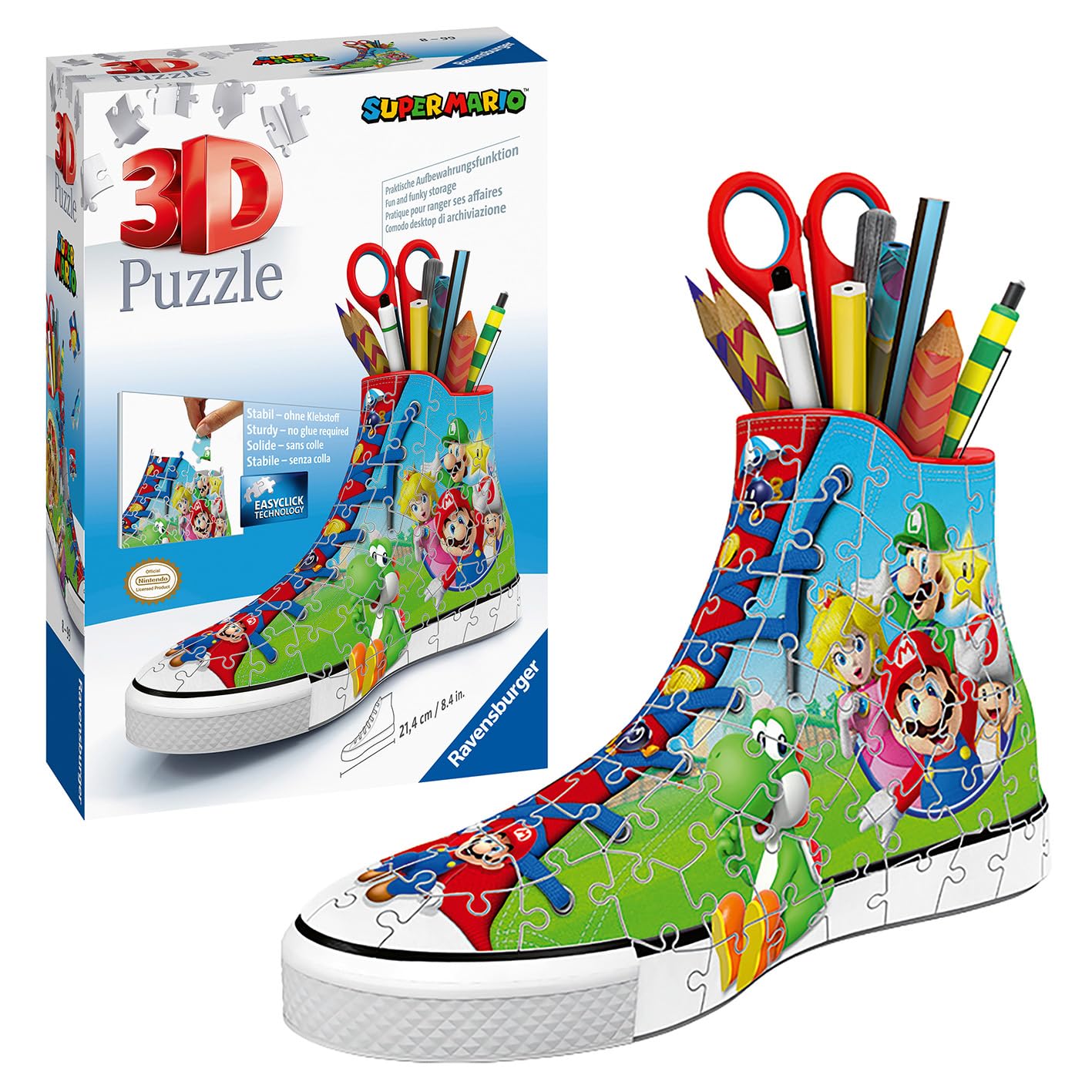 Ravensburger Super Mario Brothers Shoe 3D Jigsaw Puzzles for Kids & Adults Age 8 years Up - 108 Pieces - No Glue Required