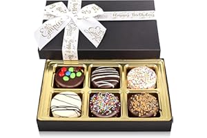 Chocolate Cookies Birthday Gift Basket for Men and Women - Gourmet Chocolate Happy Birthday treats for Food Gifts, Chocolate Gift Box by Empire Delights, 6 Count