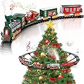 Hanging Christmas Train Set with Light/Smoke/Sound, Train Set Around Under The Christmas Tree, Best Christmas Decoration Indo