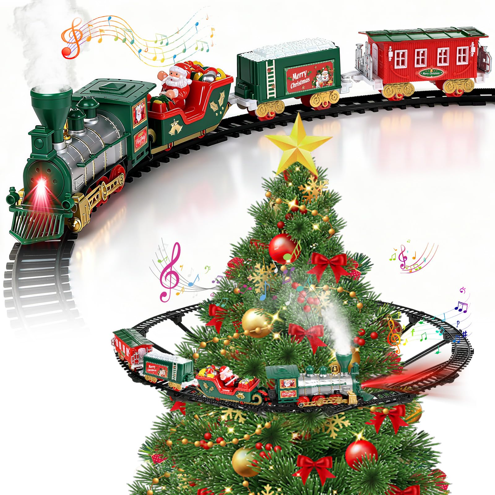 Photo 1 of **UNTESTED**
Hanging Christmas Train Set with Light/Smoke/Sound, Train Set Around Under The Christmas Tree, Best Christmas Decoration Indoor Gifts for Families