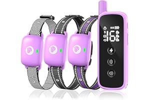 Heaflex Dog Traning Collar - 2600FT Shock Collar for Dogs with Remote Control, IP68 Waterproof 3 Modes (Beep/Vibration/Shock) Ecollar, Security Lock for Large Medium Small Dogs, Purple