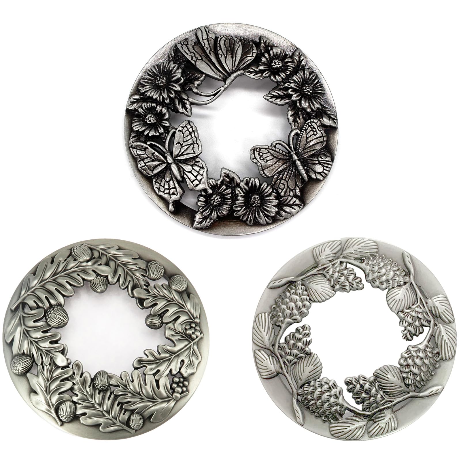 Hicello 3 PCS Antique Silver Candle Toppper Jar Candle Lid | Metal Candle Topper help Candle Jars Burn Evenly | Candle Accessoire | Candle Topper Illuma Lid for Jar Candle