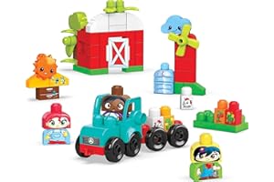 MATTEL MEGA BLOKS Fisher Price Toddler Building Blocks, Green Town Sort & Recycle Squad with 51 Pieces, 3 Figures, Toy Gift Ideas for Kids