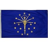 Annin Flagmakers Indiana State Flag USA-Made to Official State Design Specifications, 3 x 5 Feet (Model 141660)