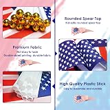 AhfuLife 15pcs American Flags on Sticks 30cm White Pole Hand Held Flags view 3