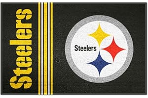 FANMATS 8233 NFL - Pittsburgh Steelers Starter Mat - Uniform | Black | 19"x30" | Circular Steelers Primary Logo & Wordmark