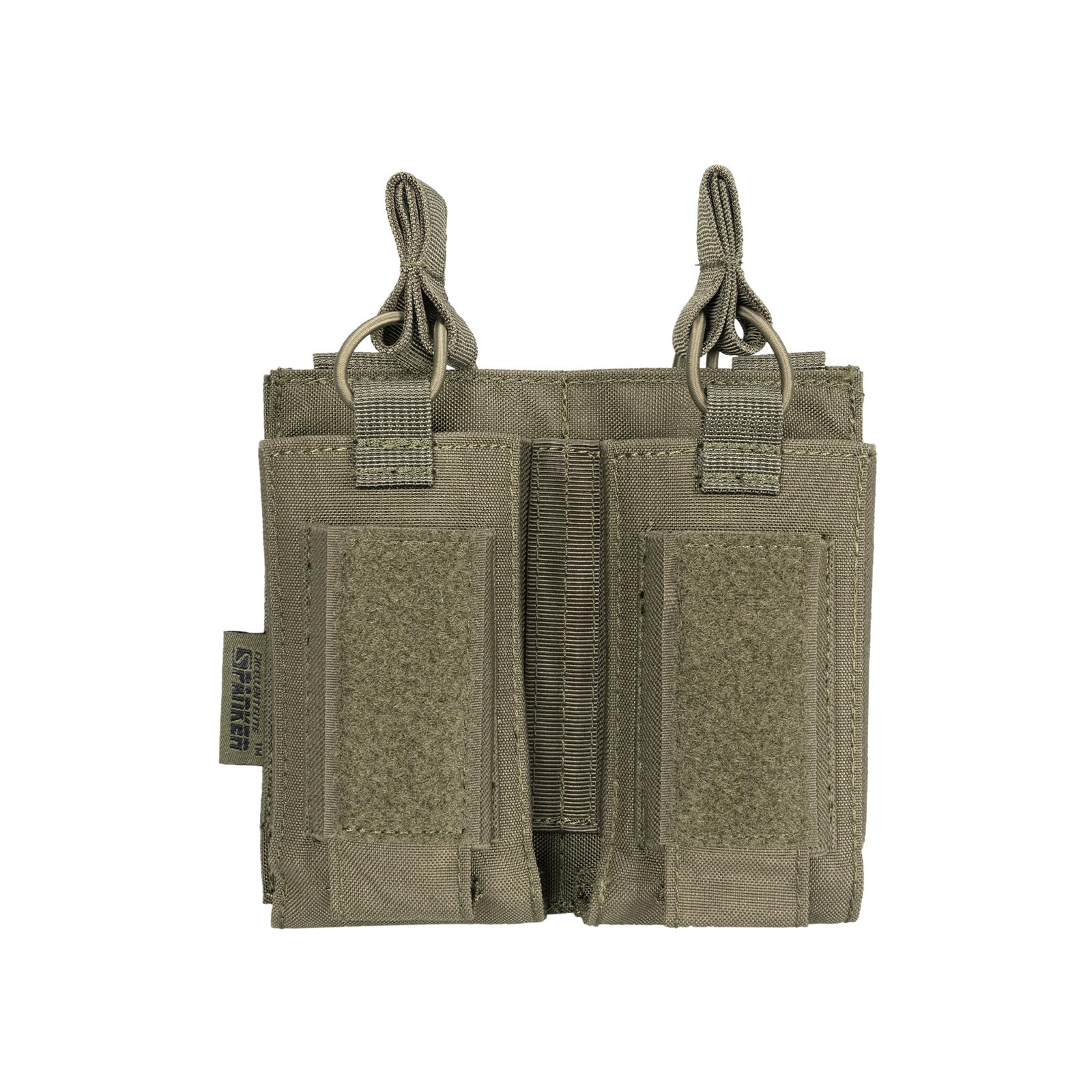 EXCELLENT ELITE SPANKER Open-Top Single/Double/Triple Mag Pouch for M4 M14 M16 AK AR Elastic Kangaroo Rifle Magazines and Pistol Mag Pouch(Double-Ranger Green)