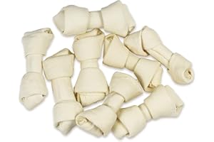 hotspot pets 4–5 Inch Rawhide Dog Bones (10 Pack) – USDA Certified Facility, from Grass-Fed Brazilian Cows, Supports Dental Health & Good Behavior