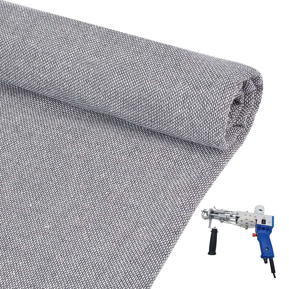 OLYCRAFT 200x215cm Large Primary Tufting Cloth 0.5mm Thick Non Slip Final Rug Backing Cloth Primary Tufting Fabric Backing Fabric Gray Non-Slip Fabrics for Rug Making Supplies