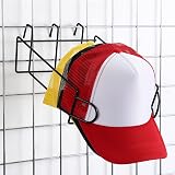 Yaocom 8 Pcs Gridwall Hat Display Rack Metal Wire Retail Shelves Black view 2