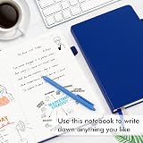 feela A5 Hardcover Notebooks 3 Pack with 3 Black Gel Pens Navy 128 Pages view 4