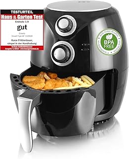 Emerio Heißluftfritteuse, Airfryer, Smart Fryer, Test "GUT", Frittieren ohne Öl, 3,6 Liter Volumen, 1400 Watt, AF-112828