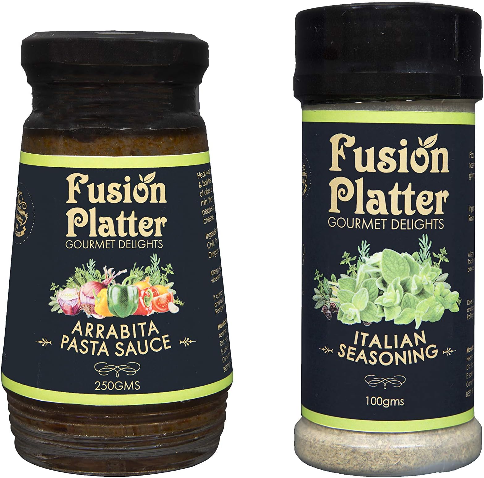 Fusion Platter Arrabiata Pasta Sauce and Italian Seasoning (Combo of 2)