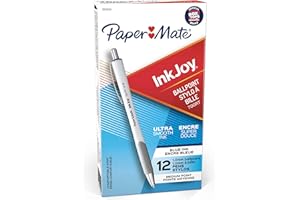 Paper Mate InkJoy 700RT Retractable Ballpoint Pens, Medium Point, White Barrel, Blue Ink, Box of 12 (1951346)