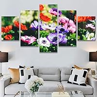 SIGNWIN 5 Panel Canvas Wall Art Assorted Fields for Home Decorations Ready to Hang - 60