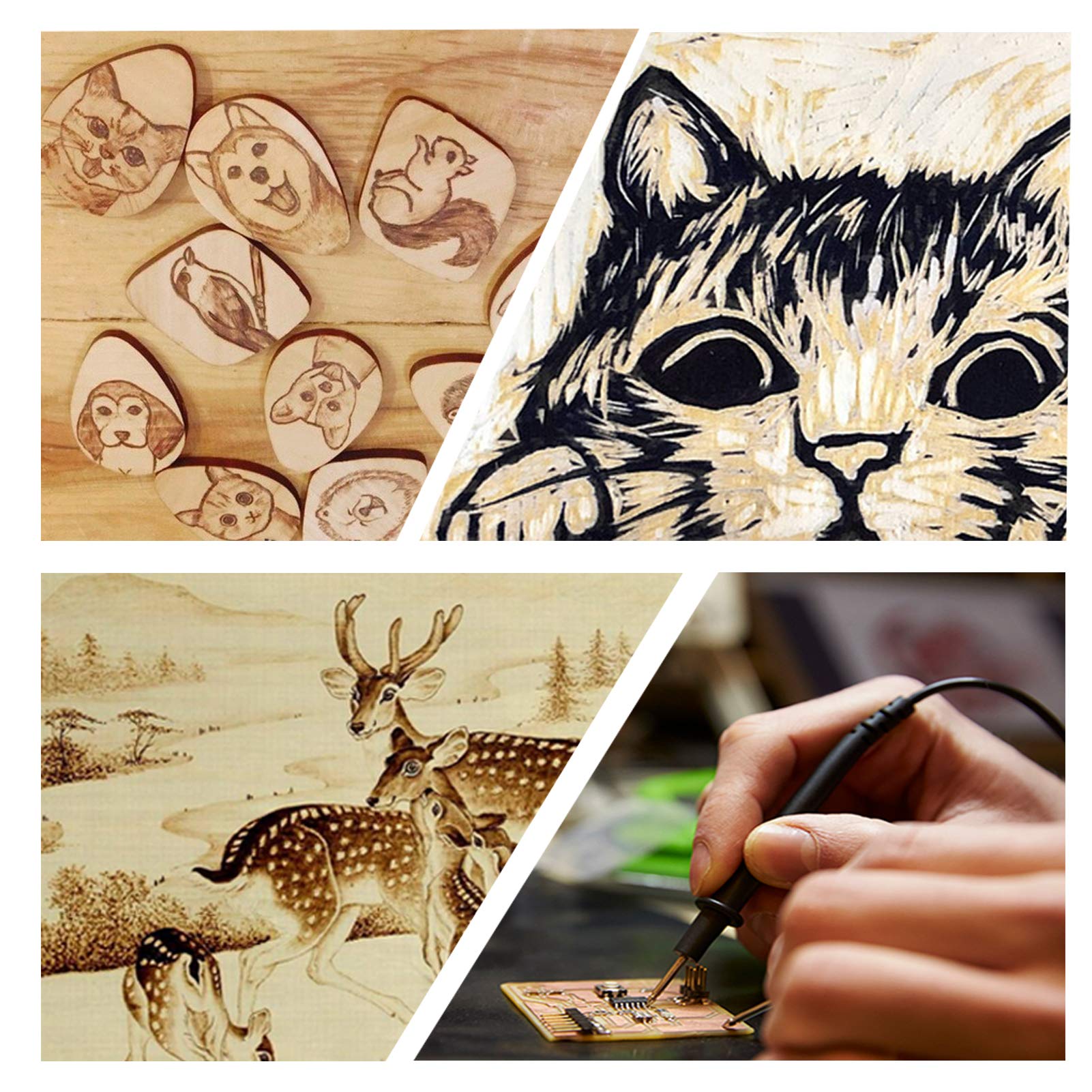 Wood Burning Kit, 110 Pieces Wood Burning Tool with Adjustable Temperature 200-420°C, Professional Wood Burner Pen for Embossing Carving Soldering