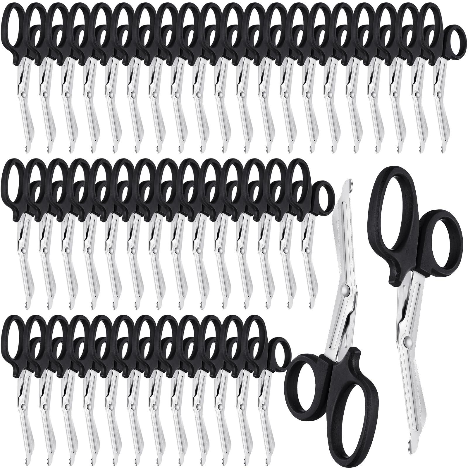 Photo 1 of Newwiee Trauma Shears Bulk for Nurses 5.7 Inch Bandage Scissors Medical Shears Emergency First Aid Scissors Stainless Steel Nursing Shears for Doctor(Black, 60 Pieces)