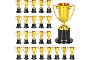 WINKIO Mini Trophies,Gold Trophy Award, Plastic Trophies for Kids, 4 Inch Trophy Cups, Award Trophies for Party Favors, Props, Rewards, Winning Prizes, Competitions Ceremony Parties Favor