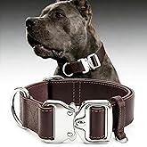 Leather Dog Collar 1.5in Wide, Quick-Release and Adjustable Design, Bn-Sl-L | Genuine Leather with Nylon Lining,Soft and Heavy Duty,Smooth Buckle,Handcrafted,Medium to Large Breeds Daily Wear,19-30 in