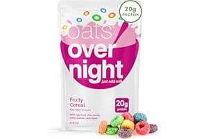Oats Overnight Fruity Cereal - Overnight Oats with 20g Protein, High Fiber Breakfast Protein Shake - Gluten Free Oatmeal, Non GMO High Protein Oatmeal (2.6 oz per meal) (8 Pack)