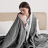 ESTINGO Heated Throw Blanket, Electric Blanket Throw with 5 Heating Levels & 4 Hours Auto Off, Super Soft Flannel Sherpa Fast Heating Blanket with ETL Certified for Bedding, 50"x60", Cool Gray